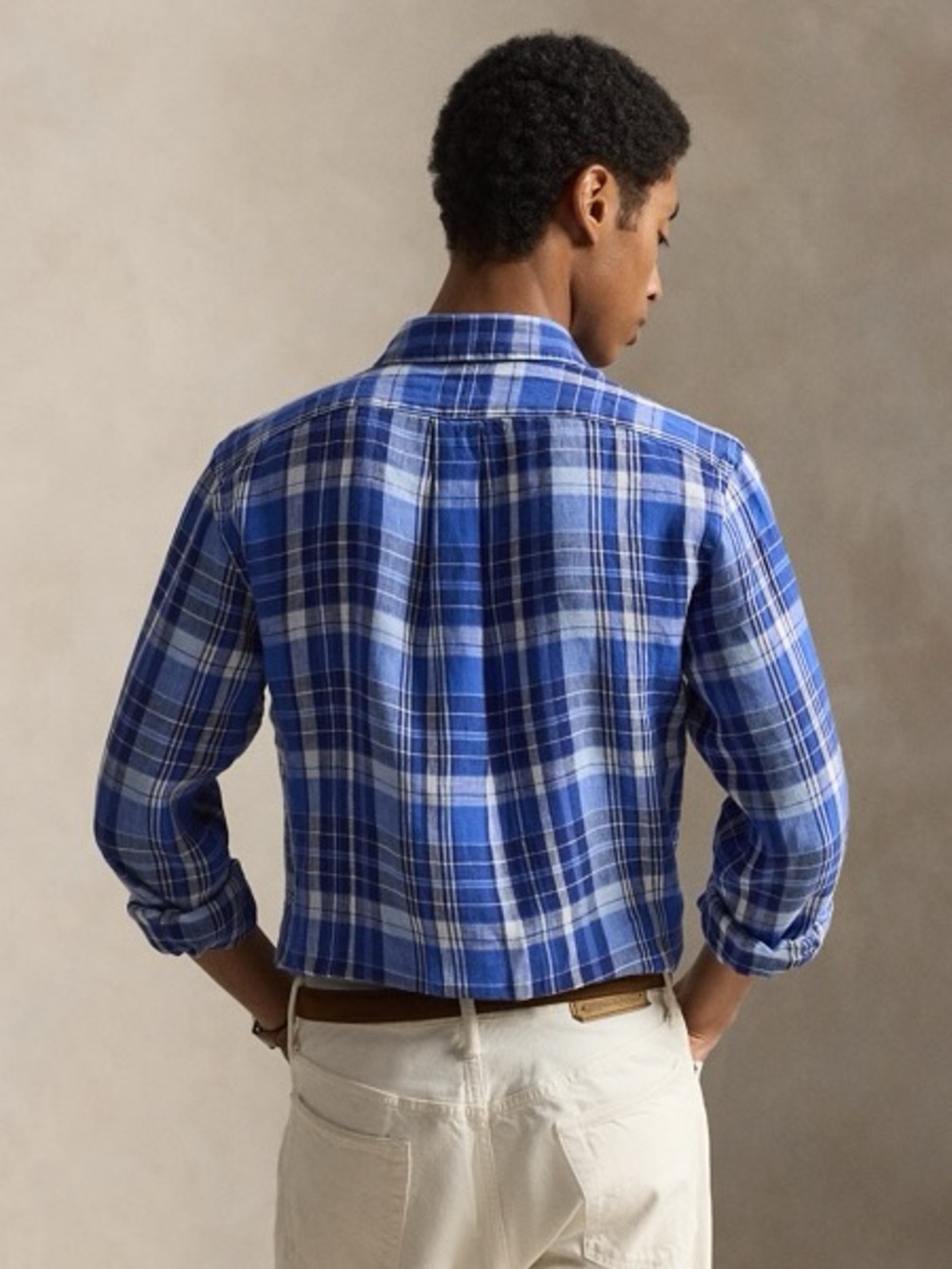 Ralph Lauren Classic Blue Plaid Long-Sleeve Shirt - Picture 2 of 5